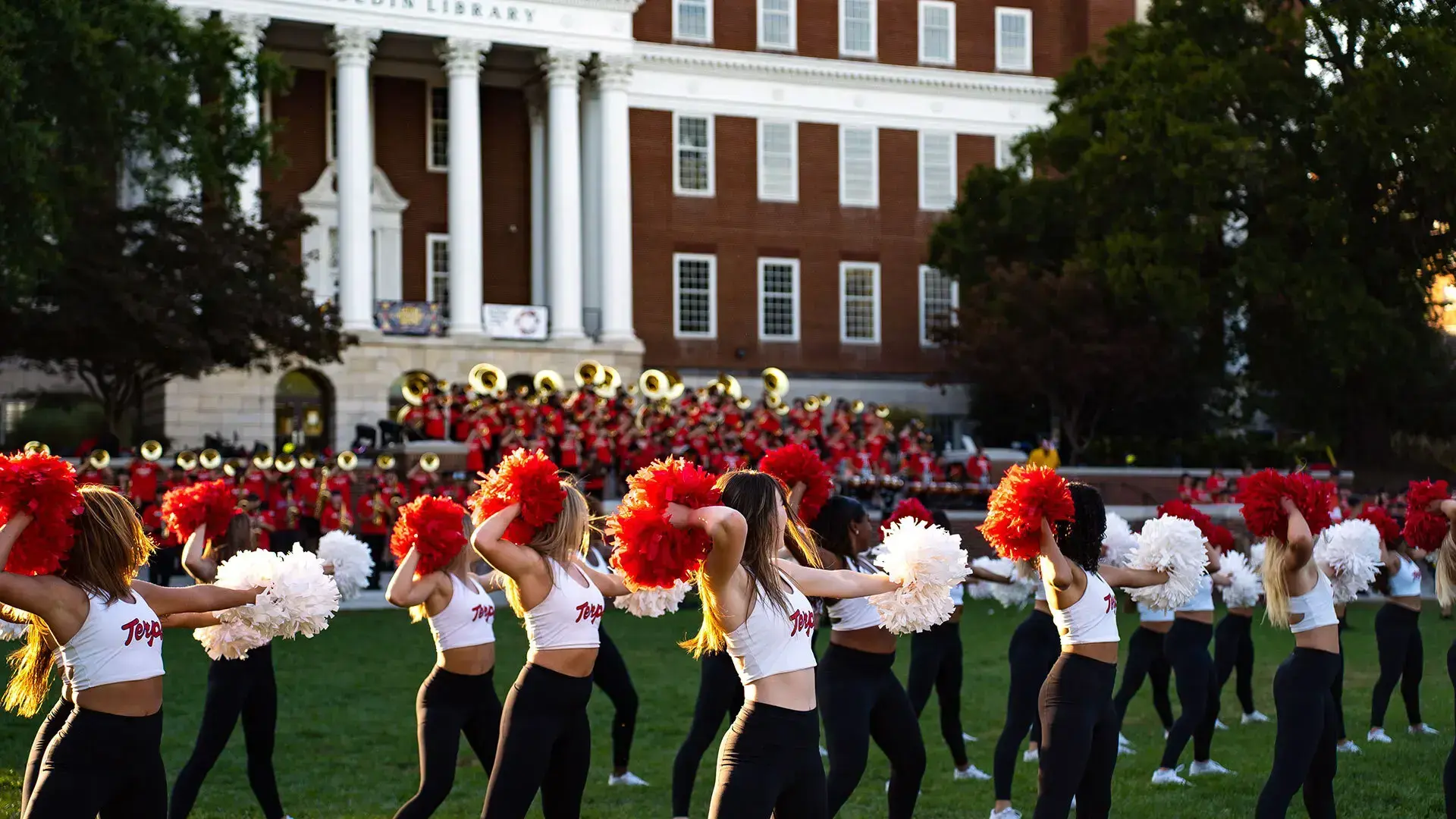 UMD Dance Team performs at the Homecoming Carnival.