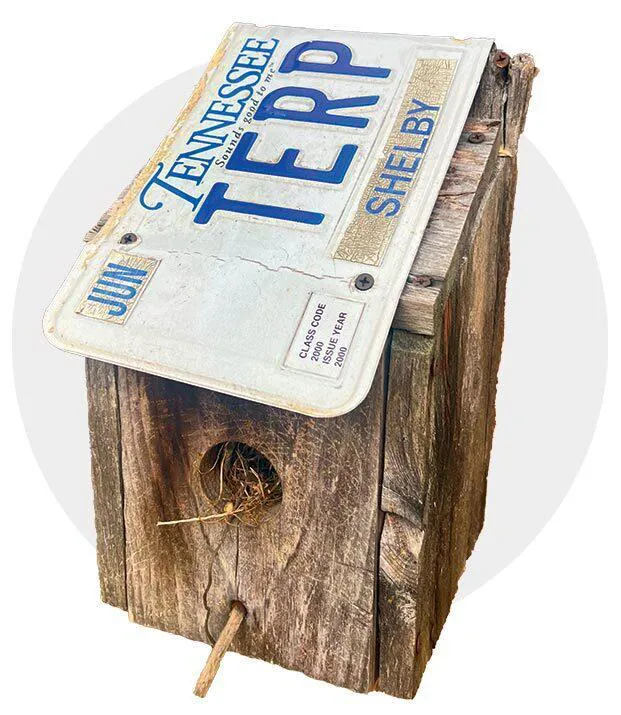TERP license plate birdhouse