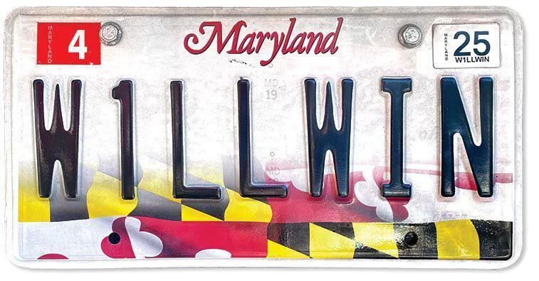 W1LLWIN license plate