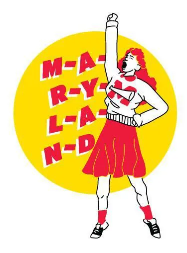 UMD cheerleader illustration