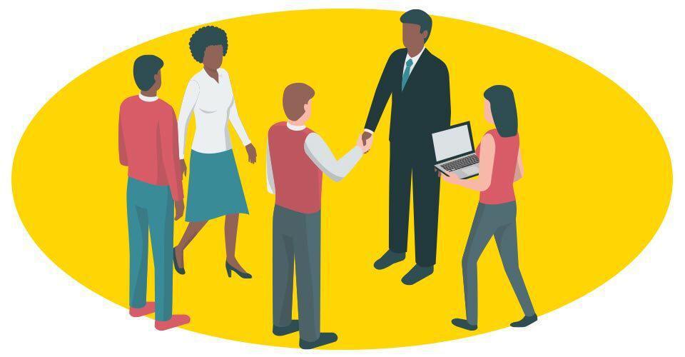 Career networking illustration