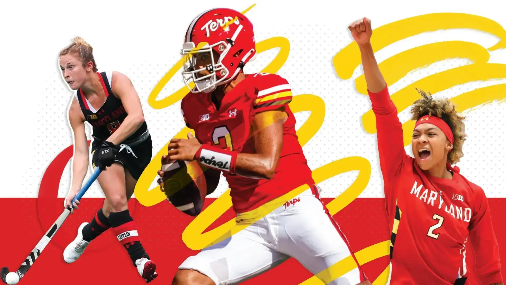 Collage of athletes in Terp gear