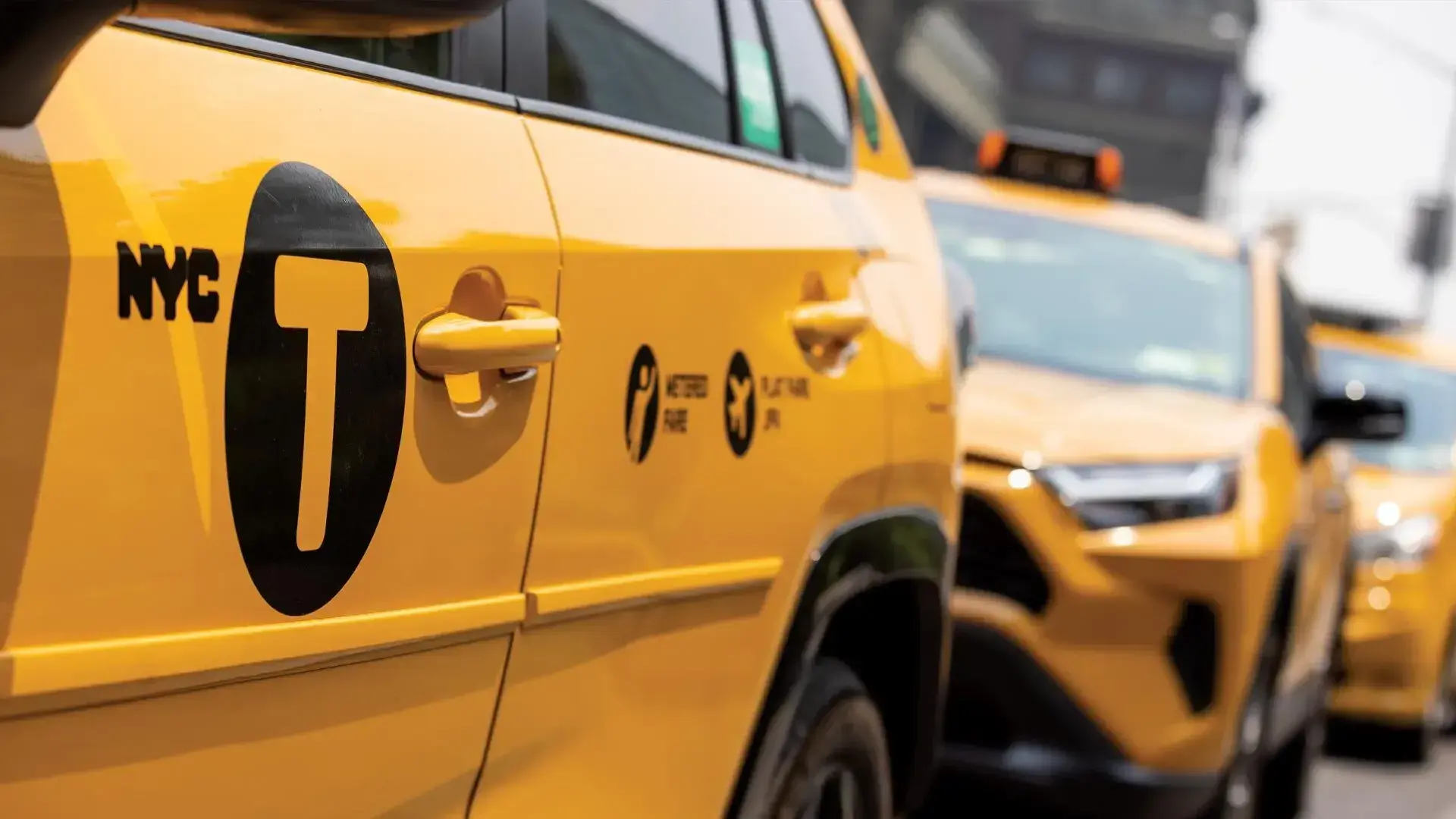 Yellow taxi on the road