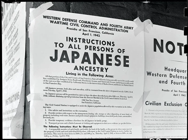 poster announcing removal orders for Japanese immigrants and Americans