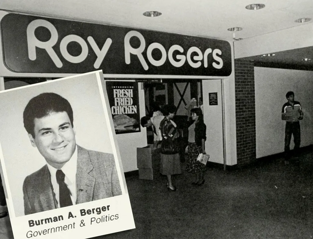 Burman A. Berger yearbook pic with Roy Rogers in background