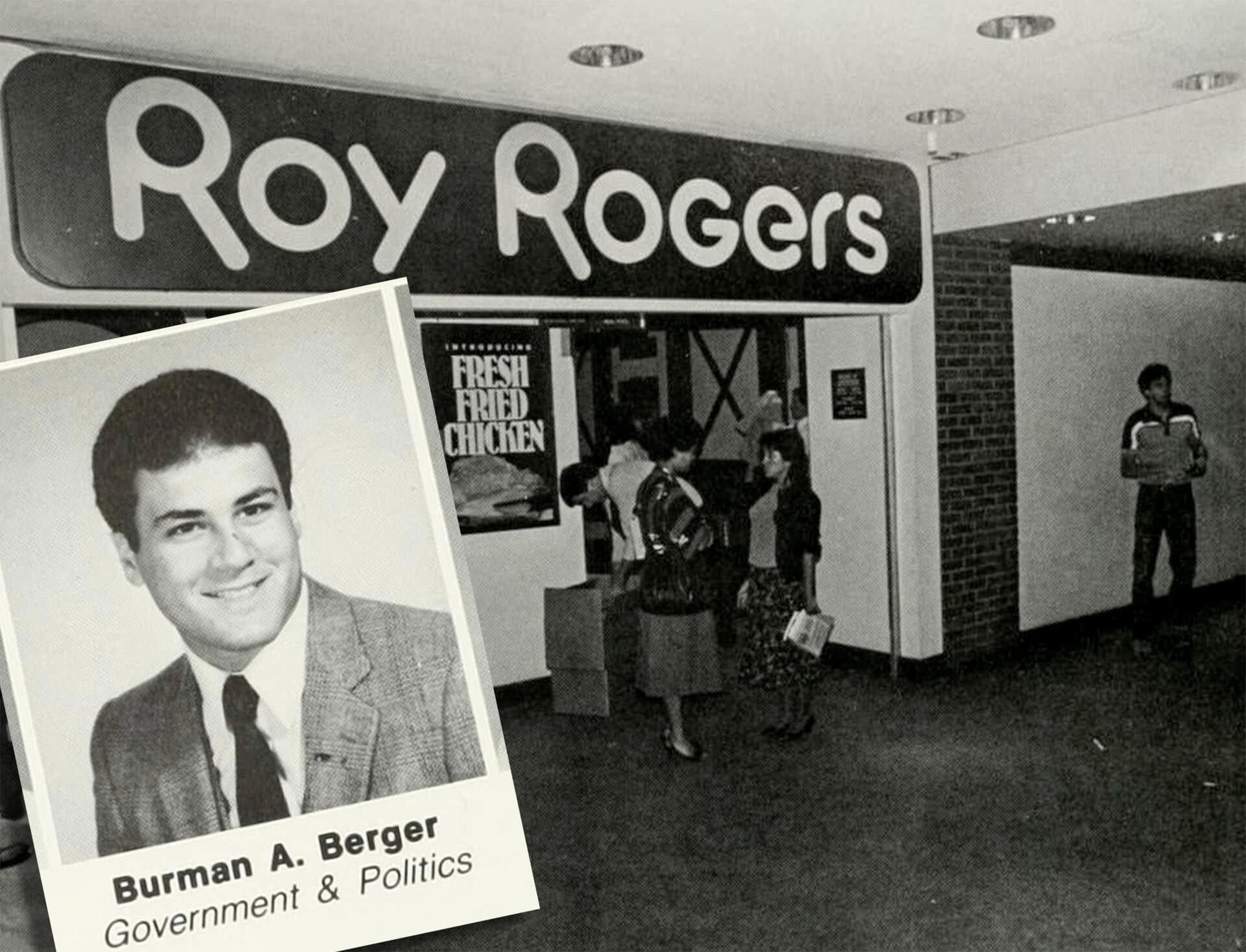 Burman A. Berger yearbook pic with Roy Rogers in background