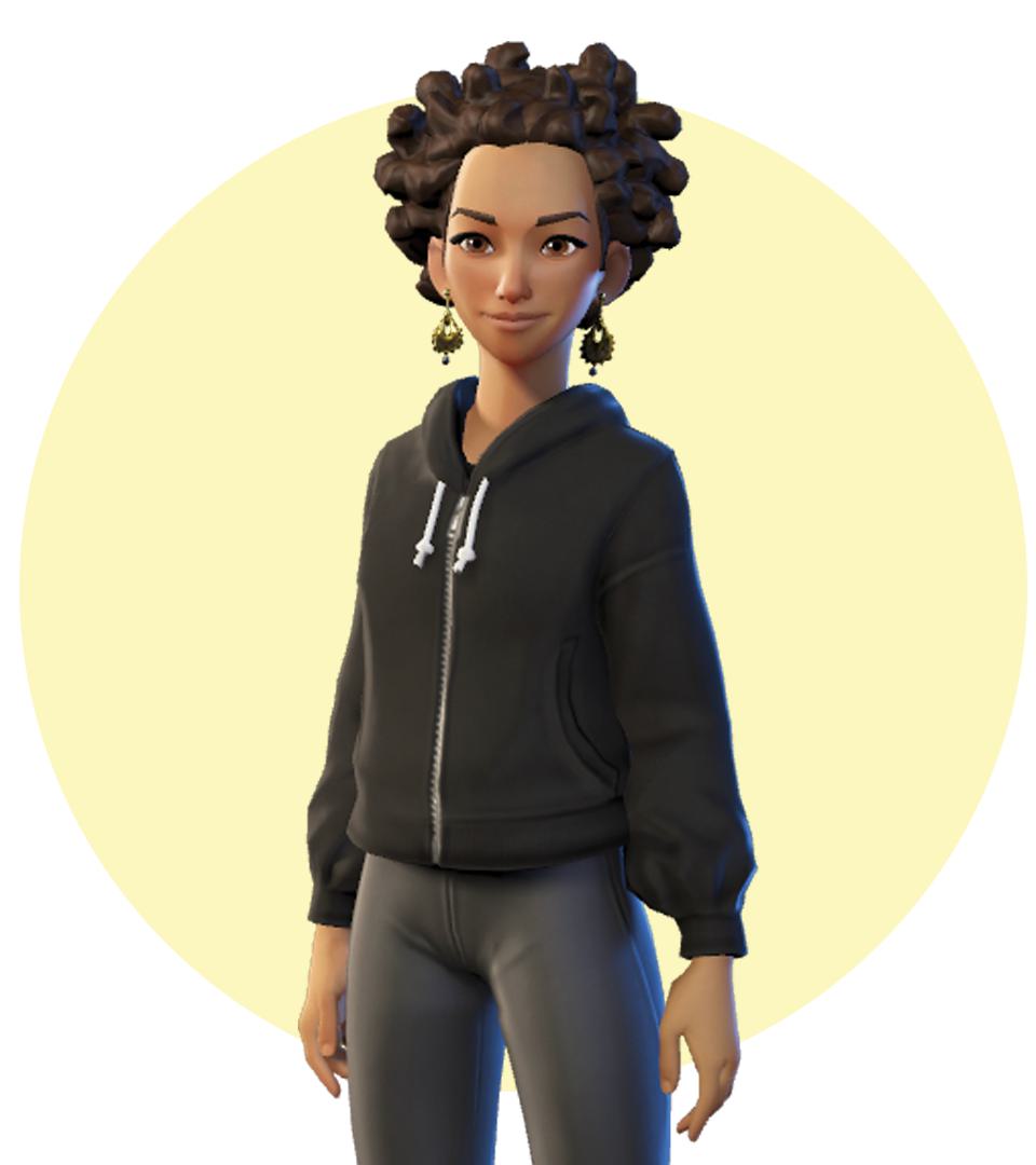 avatar wearing black hoodie