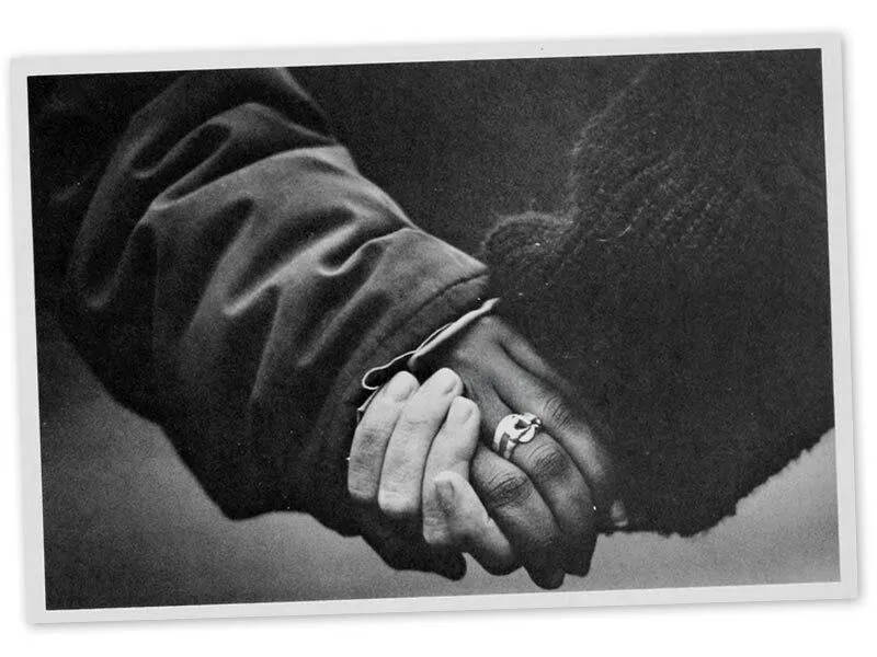 closeup of holding hands
