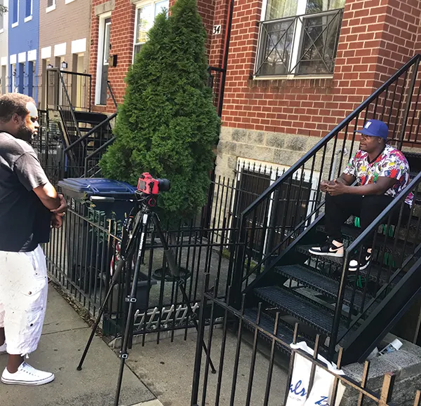 Richardson records interviewee