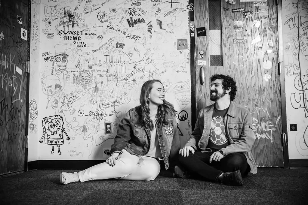 couple sits at radio station