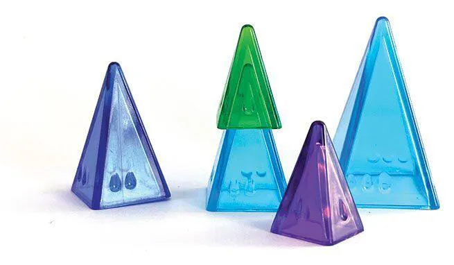 plastic pyramid pieces