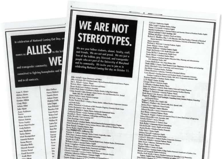 "out" lists in The Diamondback