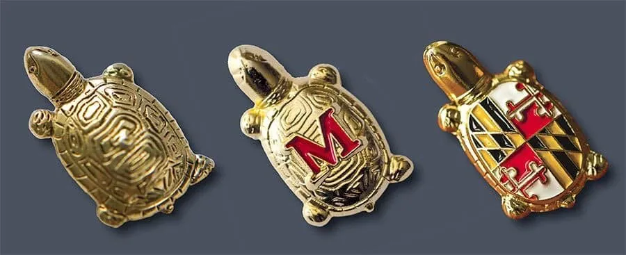 three Testudo pins