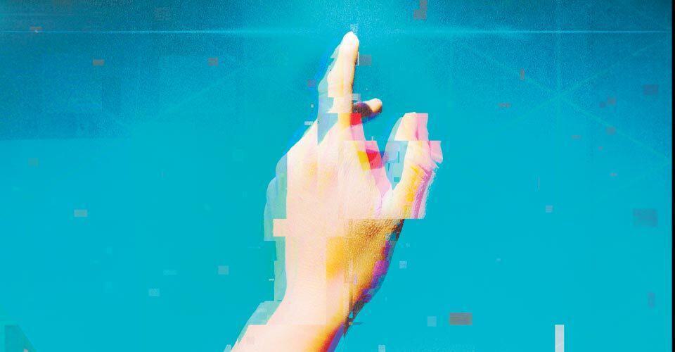 pixelated hand
