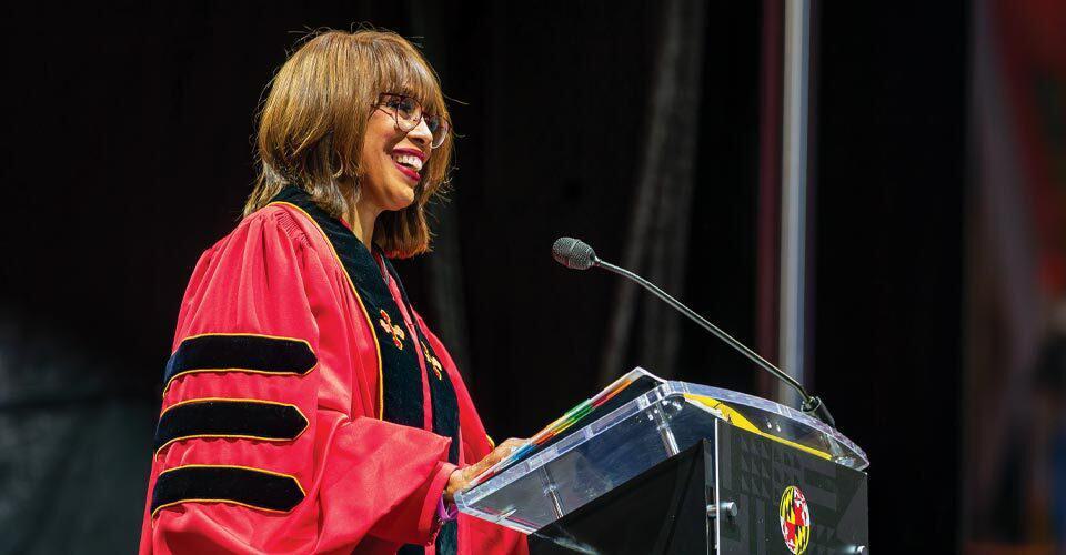 Gayle King at podium