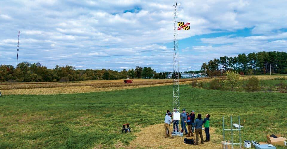 group installs Mesonet tower